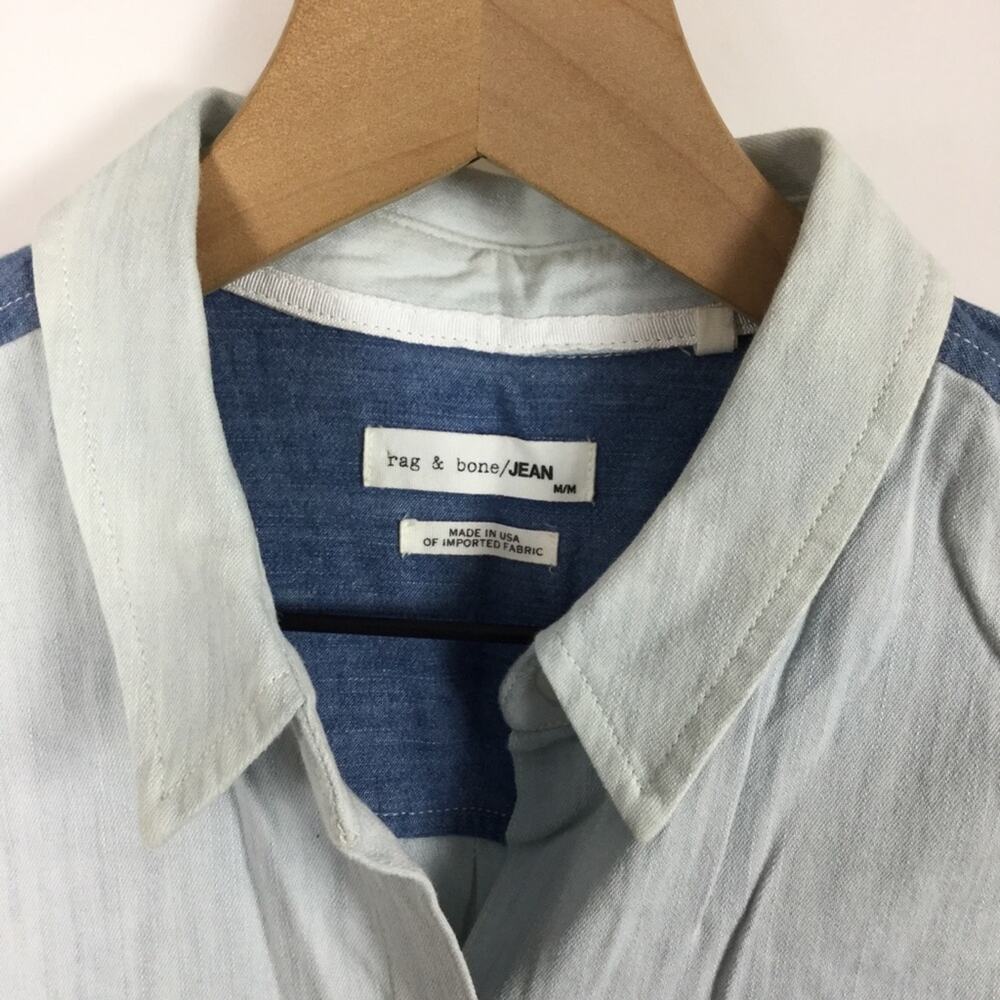 Rag & Bone Sleeveless Chambray Utility Vest Top - image 3